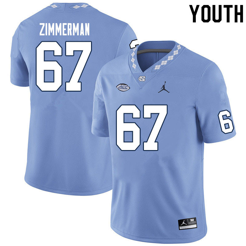 Youth #67 Trey Zimmerman North Carolina Tar Heels College Football Jerseys Sale-Carolina Blue - Click Image to Close